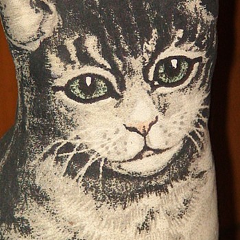 Vintage Arnold Print Works-Type Lithographed Printed Cloth Stuffed Tabby Cat Pillow - Animals