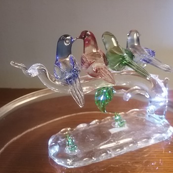 Birds on a branch glass figure - Glassware