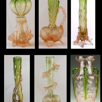 Franz Welz - Pink & Green & Production Literature - Art Glass