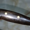 Antique Walking Stick Handle, Ebony wood with Ebony wood with authentic elephant ivory inlay, Handmade