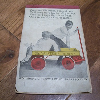 vintage wolverine wagon promotional notepad - Advertising