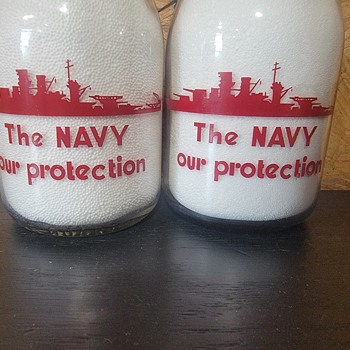KITSAP DAIRY BATTLESHIP WAR SLOGAN MILK BOTTLES - Bottles
