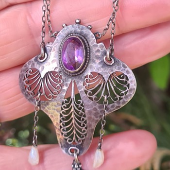 Antique Jugendstil Silver Necklace - Arts and Crafts