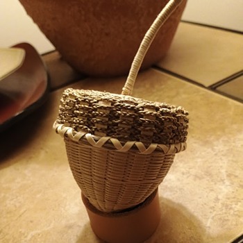 Eric "Otter" Bacon Passamaquoddy 3-Inch Acorn Basket, 2024 - Native American