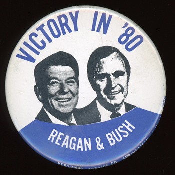 Reagan and Bush 1980- Pin - Medals Pins and Badges
