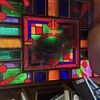 Incredible stained glass with cubbies 