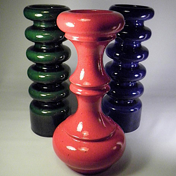 Mid Century Modern German Ceramic Candlesticks - Mid-Century Modern