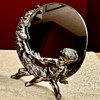 1890’s Silver Plated Man In The Moon Vanity Mirror 