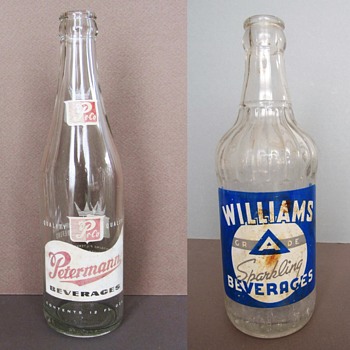 Vintage Soda Bottles: Petermann Beverages Pe Co. (Union City, NJ) and Williams Sparkling Beverages (Clifton, NJ) - Bottles