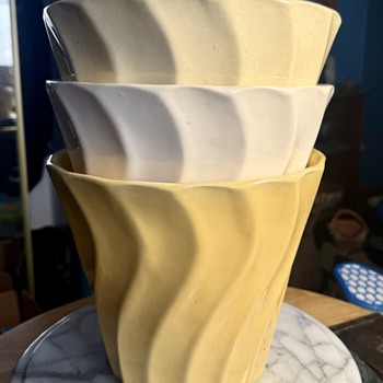 A set of Bauer 7 Swirl Planters - Pottery