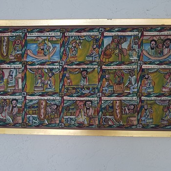 Vintage Painting Tells a Story. Ethiopian Christian religious Art - Fine Art