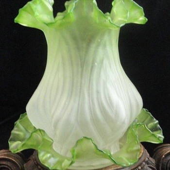 Antique Bohemian Art Glass Fairy Lamp - Art Glass