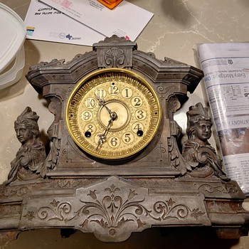 Nicholas Müller, Model #161,  "Pocahontas", Clock and Movement Patent date September 3, 1872 - Art Nouveau