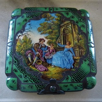 800 silver enamel compact - Accessories
