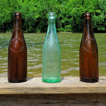 Yough Brewing Beer Bottles Connellsville, PA Amber Aqua Glass - Bottles