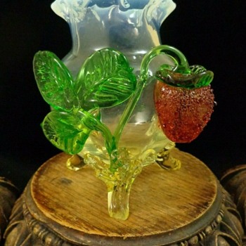Loetz BAROCK Art Glass Vase with Applied Strawberry - Art Glass