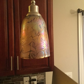 Iridescent pendant shade from the Czech Republic - Art Glass