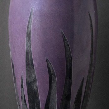 Orchard carved Art Glass vase - Art Glass