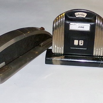 Art Deco Period Stapler and Perpetual Calendar - Office