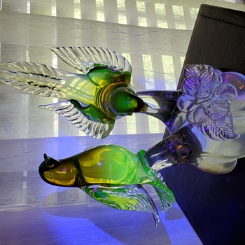 Murano Art Glass Bird Sculpture by Who - Art Glass