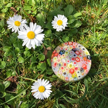 Vintage 1960s/70s Strathearn closepack millefiori glass paperweight - Art Glass