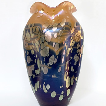 Loetz Cytisus in Neurot (New Red) mit Blau Vase - Art Glass