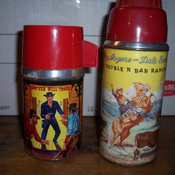 Roy Rodgers and Paladin vintage lunchbox thermos` - Kitchen