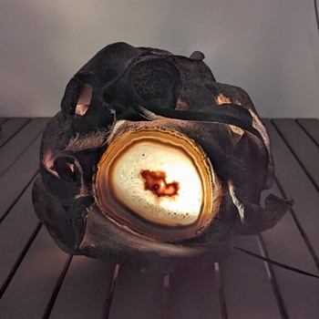 ceramic table lamp with mica (agate?) insert - Pottery