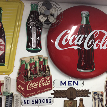 Larry Lombard,,,Coke sign ,just below Men sign,,pressed tin  image 
