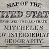 1865 printed color coded fold out map highlighting ten territories not yet states