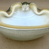 Alfredo Barbini Murano Clamshell White/Gold Ashtray