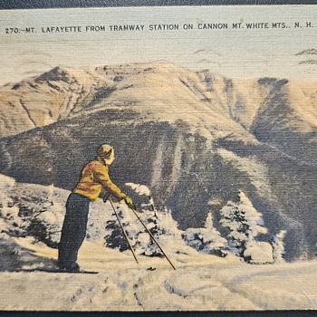 1939 Mt Lafayette from Cannon Mountain Tramway – White Mountains NH Ski View - Postcards