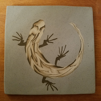 Nerikomi Pottery Lizard Trivet - Pottery