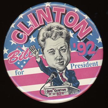 Bill Clinton Caricature Pin 1992 - Medals Pins and Badges