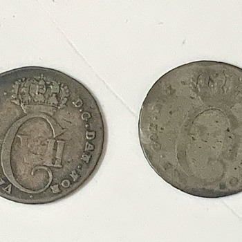 1767 Danish West Indies 12 Skilling Solid Silver Coins - World Coins