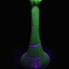 Purple glass vases turning green!