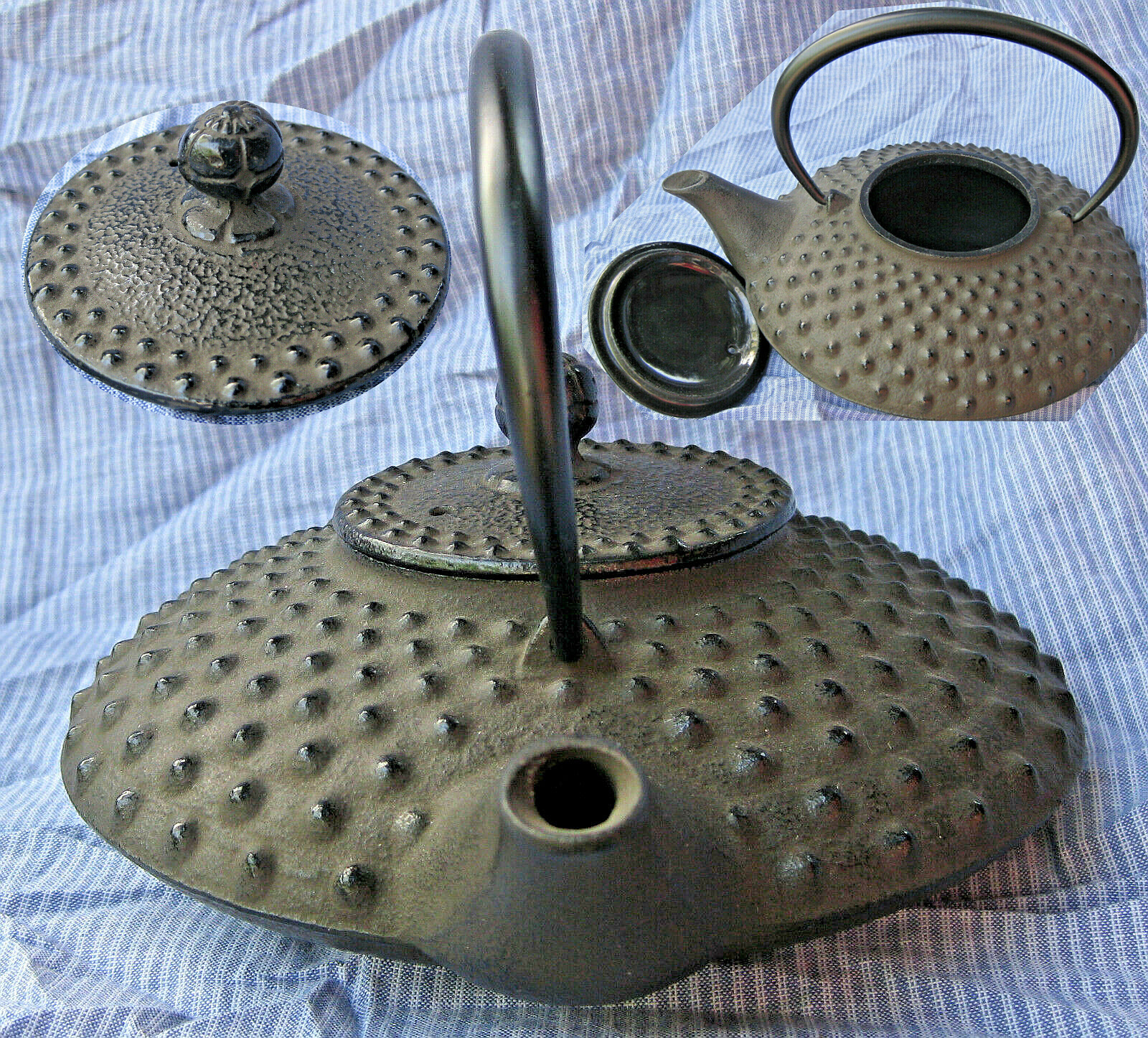 Iwachu Hailstone cast iron tetsu kyusu (teapot) Showa period 19261989