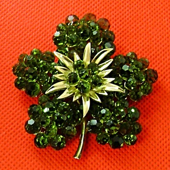 Trifari Briolette Olivine Brooch - Costume Jewelry