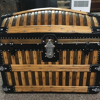 1880's Martin Maier Oak Slat Trunk update. - Furniture