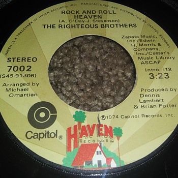 The Righteous Brothers...On 45 RPM Vinyl - Records