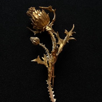 andré kauffer thistle brooch - Art Nouveau