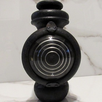 Antique U.S. Ship's Signal Oil Lamp With Mystery Mark; "Toru"? - Lamps