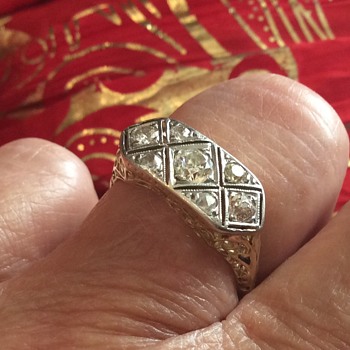 AET DECO EUROPEAN DIAMOND 14K ring - Art Deco
