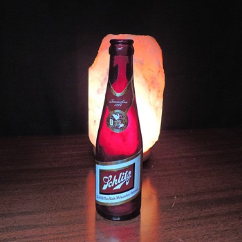 1950 Schlitz Royal Ruby Red Beer Bottle Anchor Hocking Glass 7 Ounces Vintage - Bottles
