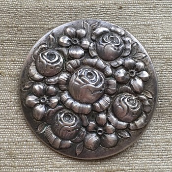 Wilhelm Hofmann 800 Silver Repousse Floral Brooch - Signed WHH - Fine Jewelry