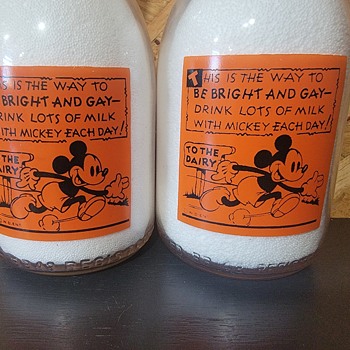 DUBOIS DAIRY..DUBOIS PENNSYLVANIA DISNEY MILK BOTTLES  - Bottles