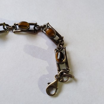 Sterling and tiger eye bracelet - Silver