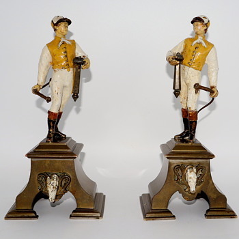 19th Century Cold Painted Bronze Jockey Sculptures - Fine Art