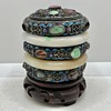 Antique Chinese Export Gilt Silver Jade Bangle Box
