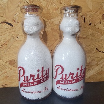 PURITY MILK COMPANY..LEWISTOWN PENNSYLVANIA BABYTOP MILK BOTTLES  - Bottles
